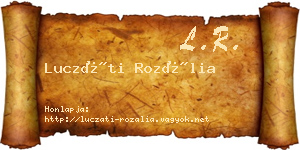 Luczáti Rozália névjegykártya